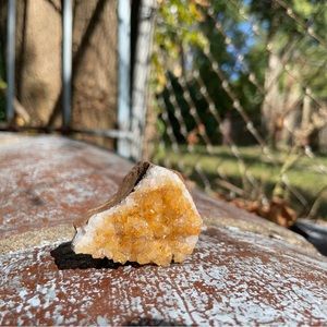 A nice new piece of citrine druzy crystal.